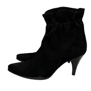 BCBGMaxAzria Suede Booties, Stopper Sie Heeled Booties, Scrunch Top, Size 8.5